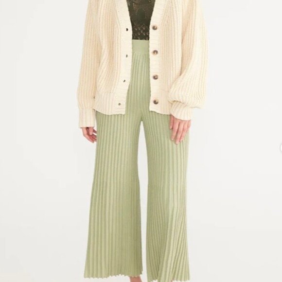 Misha & Puff Entrechat Accordion Pants in Limestone - Picture 1 of 7
